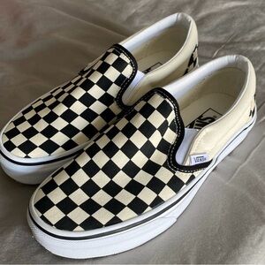 Vans Black and White Checkerboard Slip-Ons